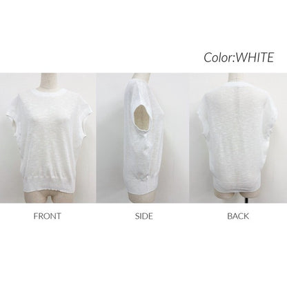 Petit Fleur Sheer Slub Knit Top — Dolman Sleeve Summer