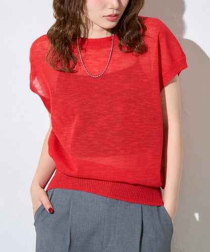 Petit Fleur Sheer Slub Knit Top — Dolman Sleeve Summer