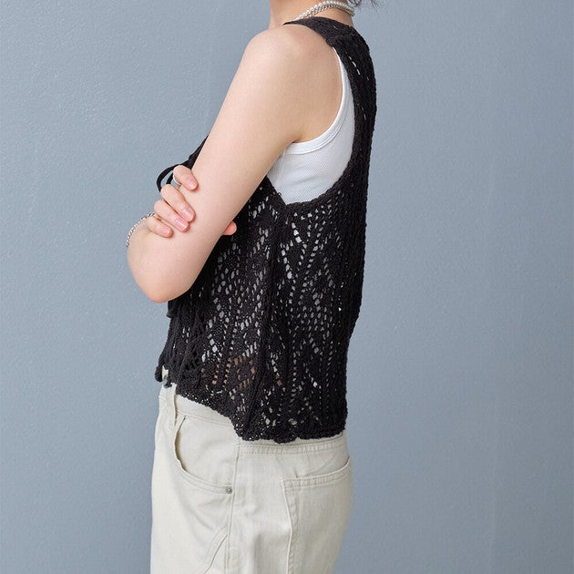 Openwork Knit Pullover — Summer Breathable Design