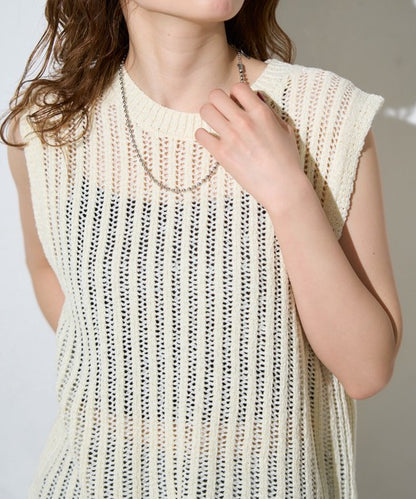 Petit Fleur Sleeveless Knit Vest — Summer Layering Piece
