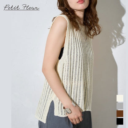 Petit Fleur Sleeveless Knit Vest — Summer Layering Piece
